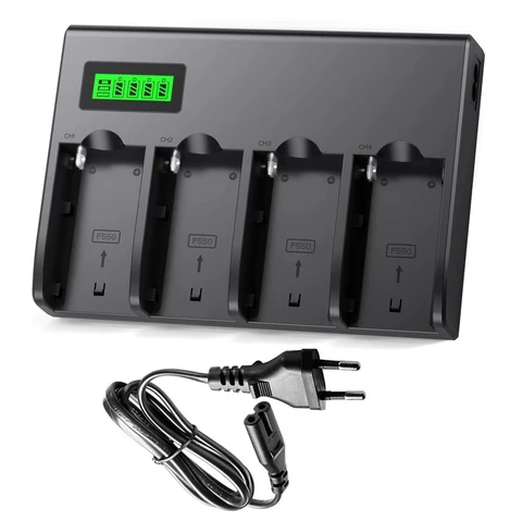 NP F960 NPF970 NP-F970 4-канальное зарядное устройство для цифровой камеры с ЖК-дисплеем для Sony NP-F550 F750 F950