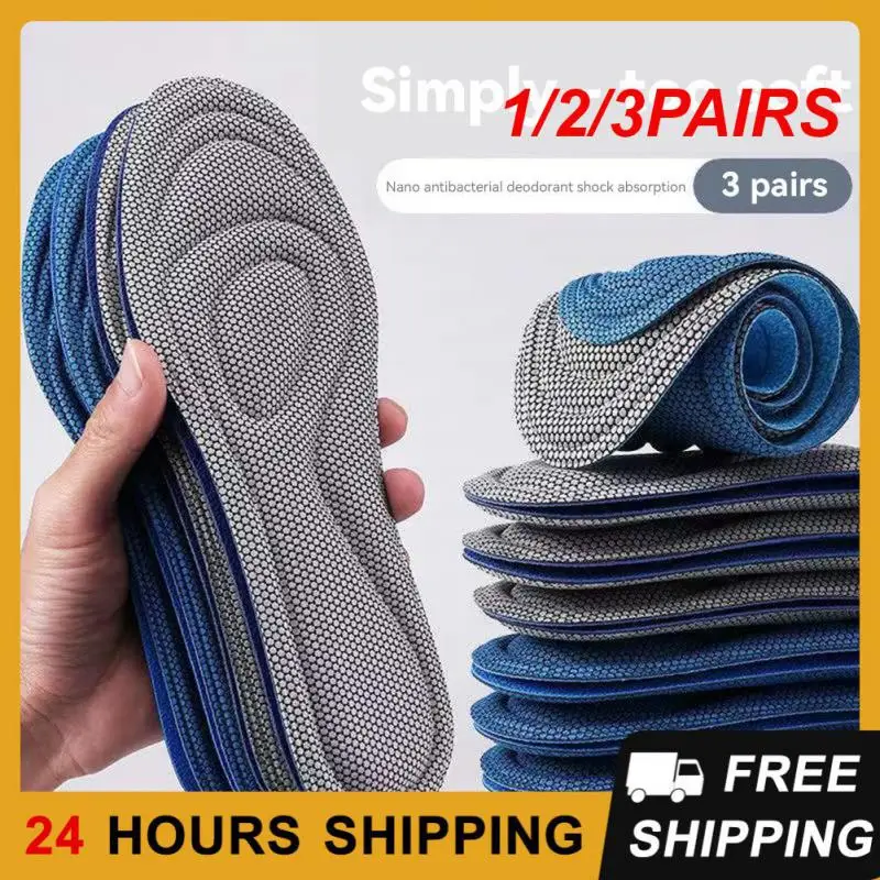 

1/2/3PAIRS Anti Odor And Sweat Absorbent Insole Breathable Pad Shoe Insole Pu Soft Insole Comfortable Shock Absorbing Insol