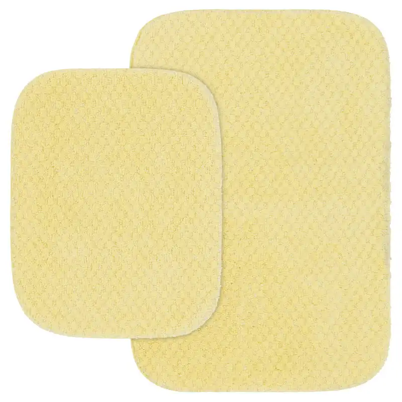 

2 Piece Washable Nylon Bathroom Rug Set Rubber Ducky Yellow