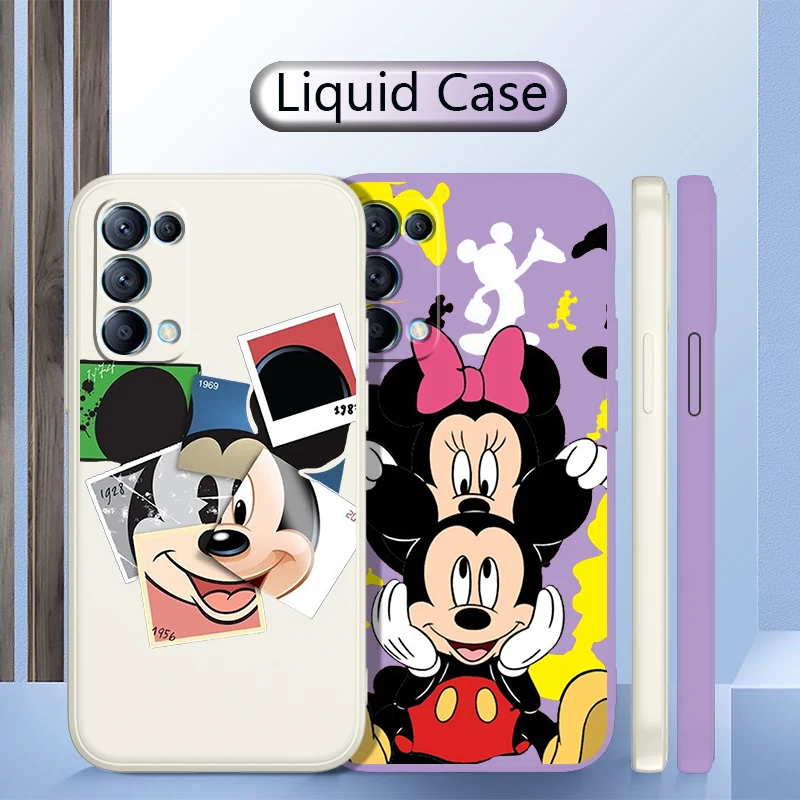 

isney Mickey funny For OPPO X5 X3 A5 A9 A96 A77 F21 Pro Lite 2020 4G 5G Liquid Rope Shock Resistant Phone Case