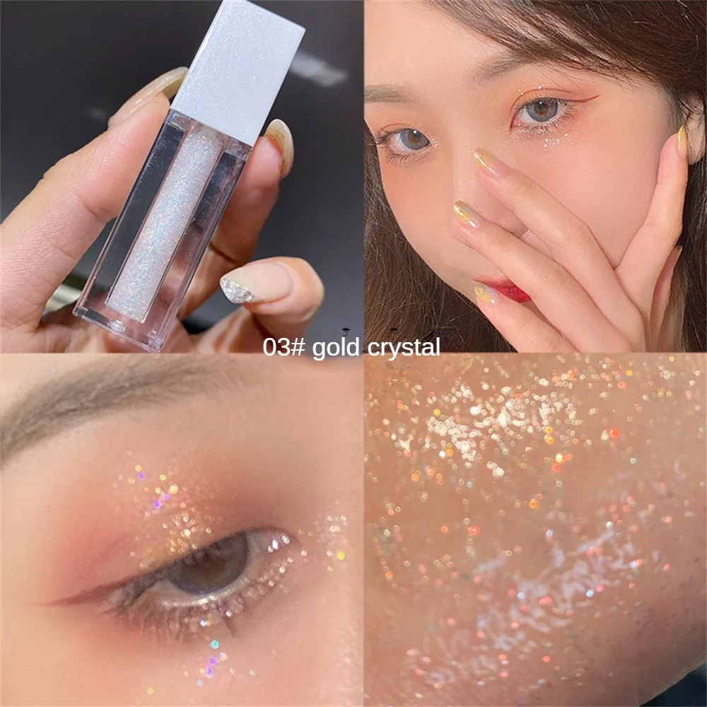 

4Colors Liquid Eyeshadow Brighten Silkworm Pearlescent Fine Flash Eyeshadow Long Lasting Waterproof Eye Shadow Glitter Make Up