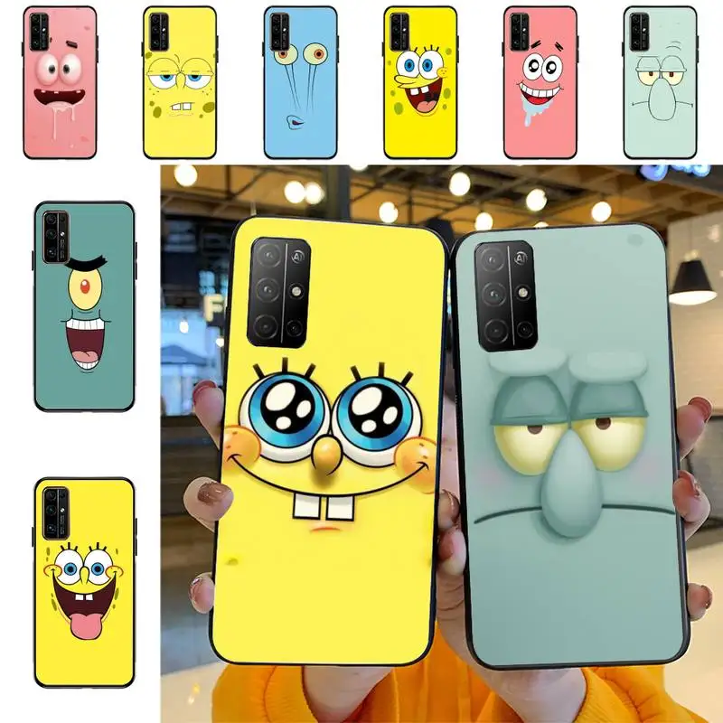 

BANDAI SpongeBob Face Phone Case for Huawei Honor 10 i 8X C 5A 20 9 10 30 lite pro Voew 10 20 V30