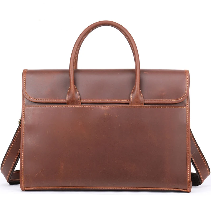 

Crazy Horse Leather Cowhide Large Capacity Men's Handbag 2022 New Business Briefcase Men's Bag Computer Bag