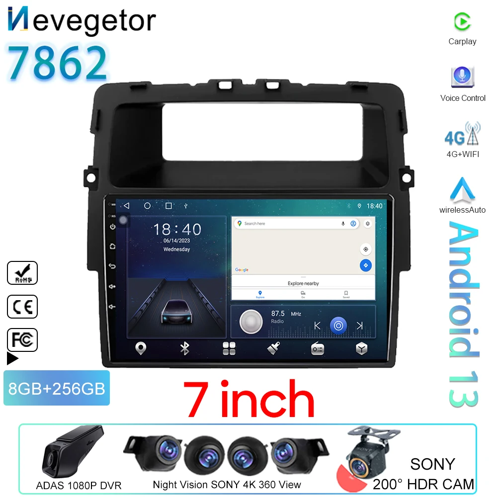 Автомобильный 7-дюймовый экран для Nissan Primastar J4 Opel Vivaro X83 Renault Trafic 2 II DSP Andorid 4G Bluetooth 2DIN