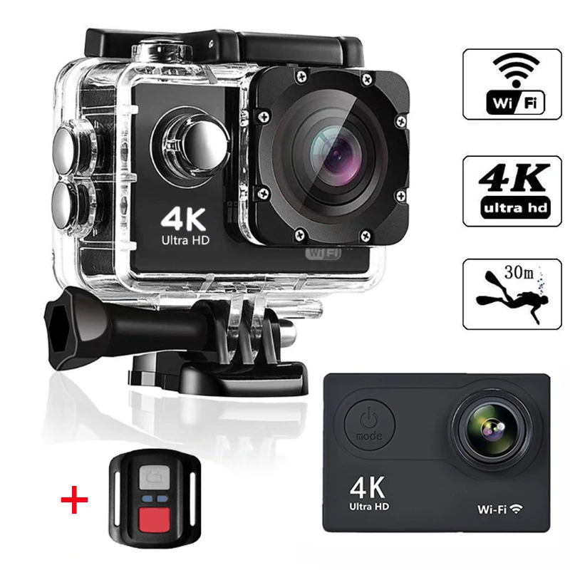 Экшн-камера Ultra HD 4K 30 кадров/с Wi-Fi 2 0 дюйма | Безопасность и защита