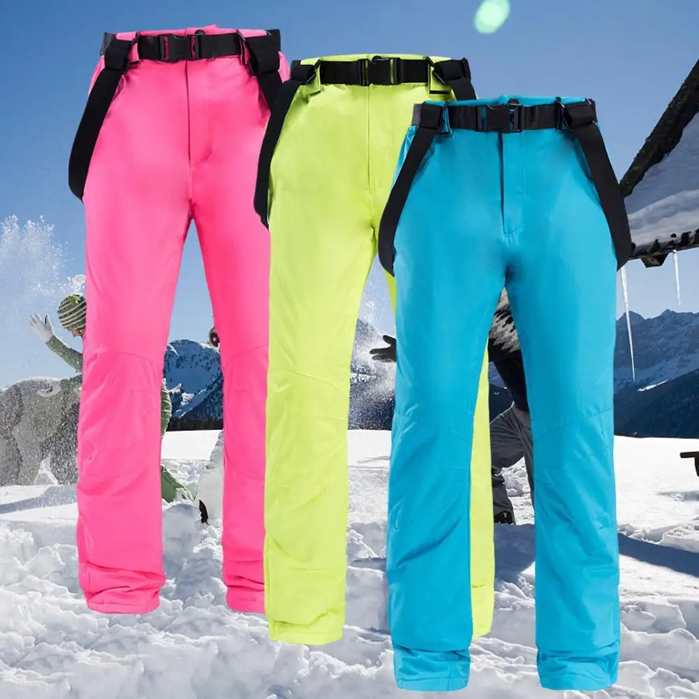 Лыжные брюки женские и мужские подтяжки лыжный костюм брюки лыжные штаны ветрозащитные водонепроницаемые теплые зимние брюки для сноуборд...