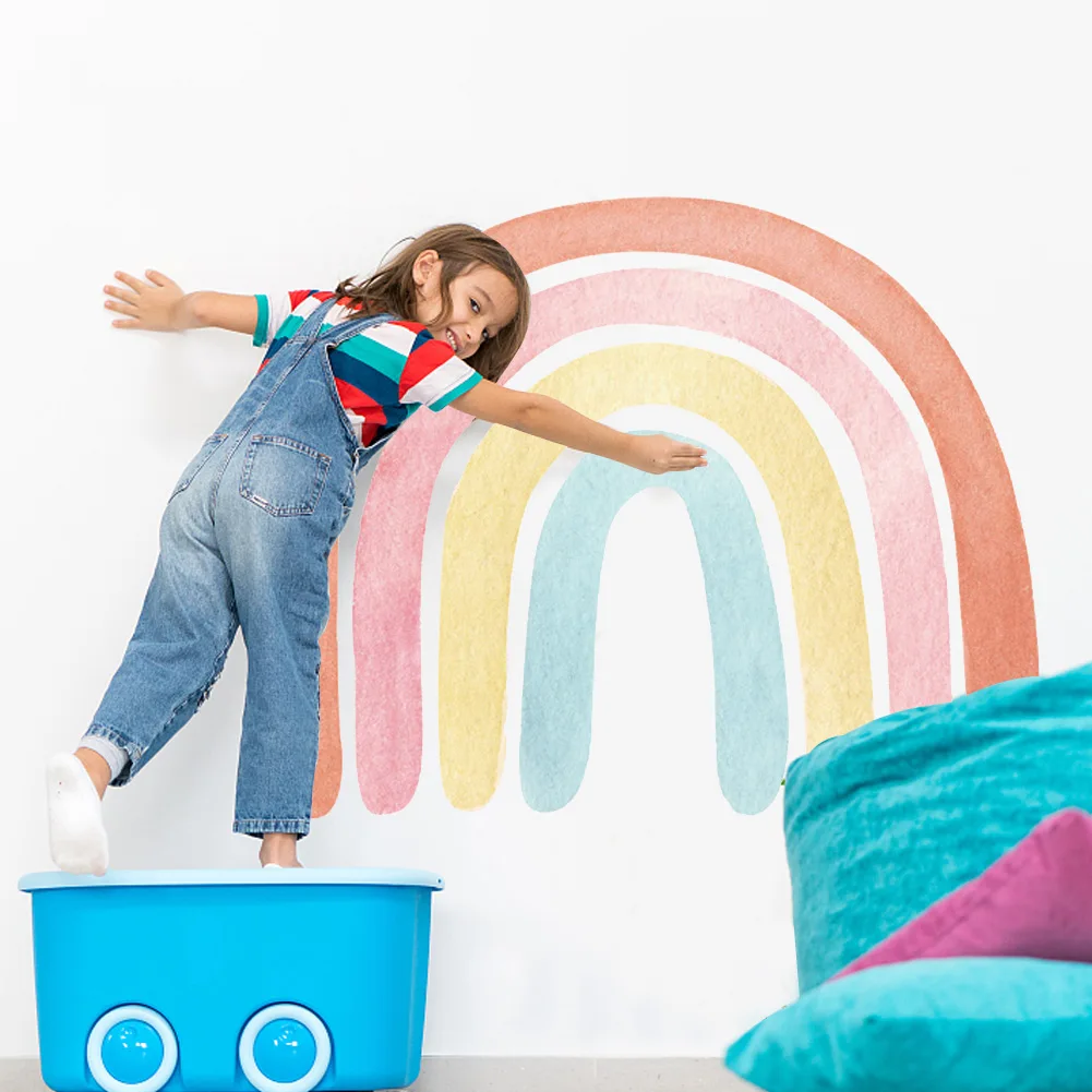 Домашний декор для гостиной самоклеящаяся акварельная Радужная наклейка на