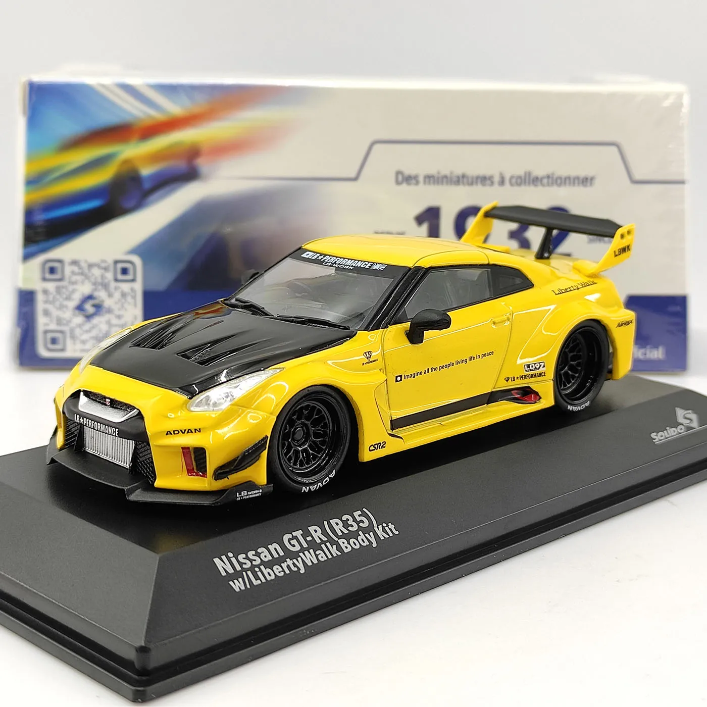 Фото Модель автомобиля SOLIDO S GT-R R35, масштаб 1:43, желтый цвет, литая под давлением, из сплава №1