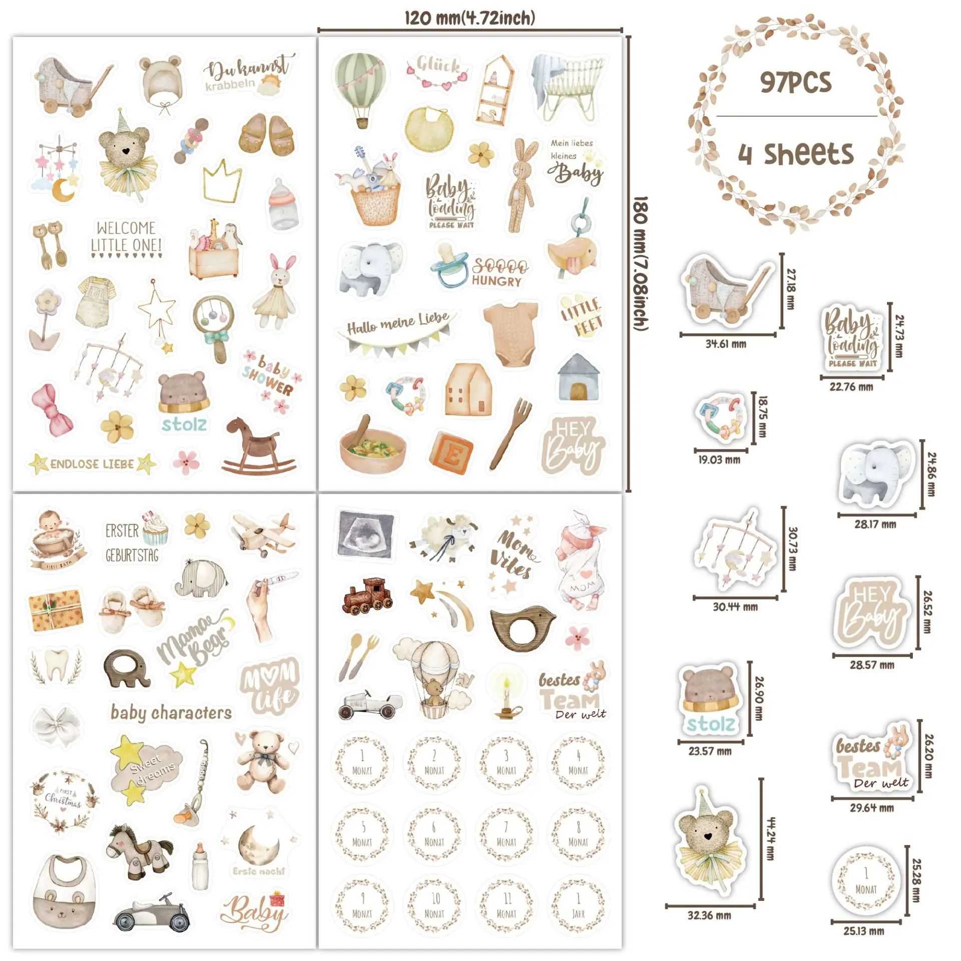 

Детские наклейки для скрапбукинга JinEQ