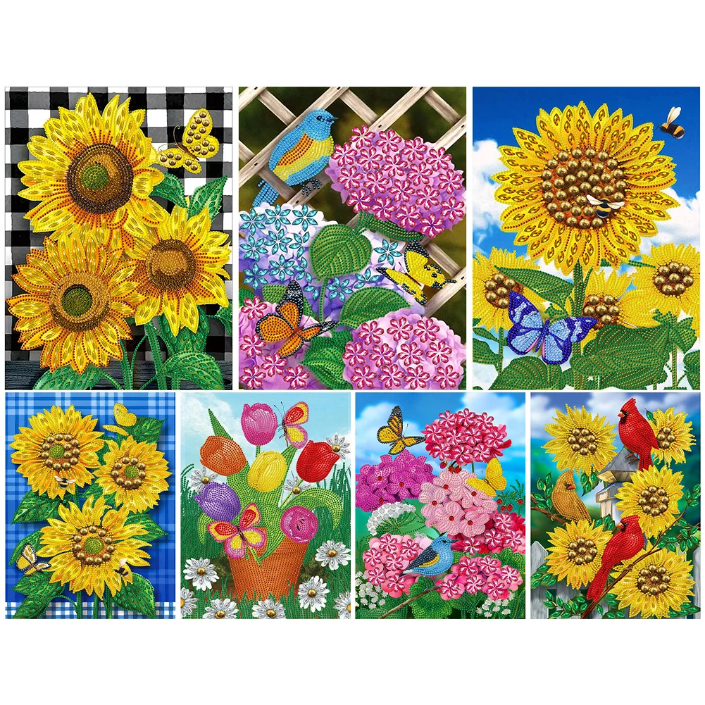 

30*40CM 5D DIY Butterfly Flower Partial Special Shaped Drill Diamond Painting Kit Home Decoration Art Craft Mosaic Painting