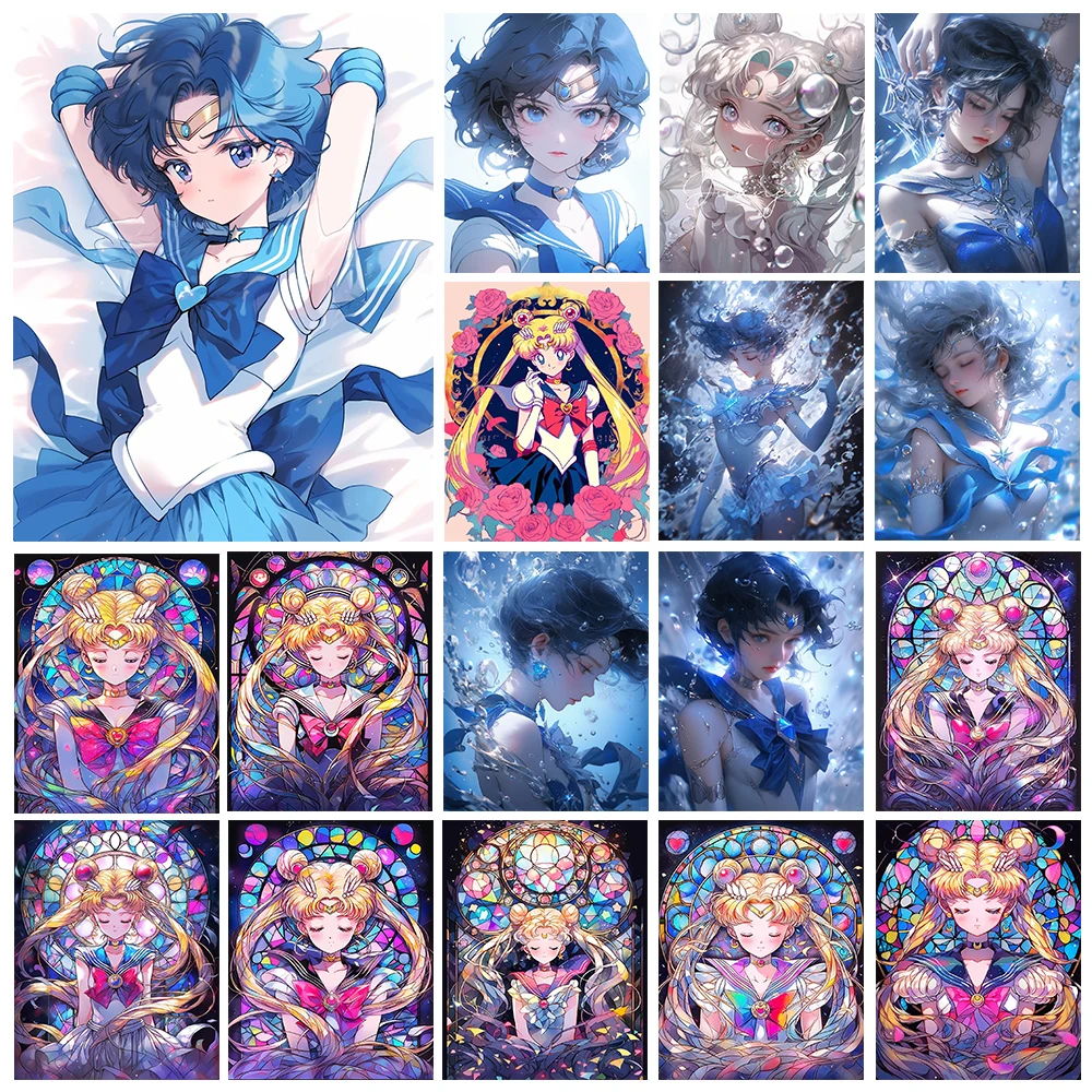 Aoger 5D DIY алмазная живопись Summah Art Kit с милым мультяшным волком и девочкой идеально