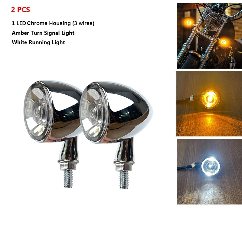 

Металлический корпус Мотоциклетный указатель поворота 1000 DF Светодиодный мигающий индикатор 3 в 1, передний белый ходовой фонарь, задние стоп-сигналы