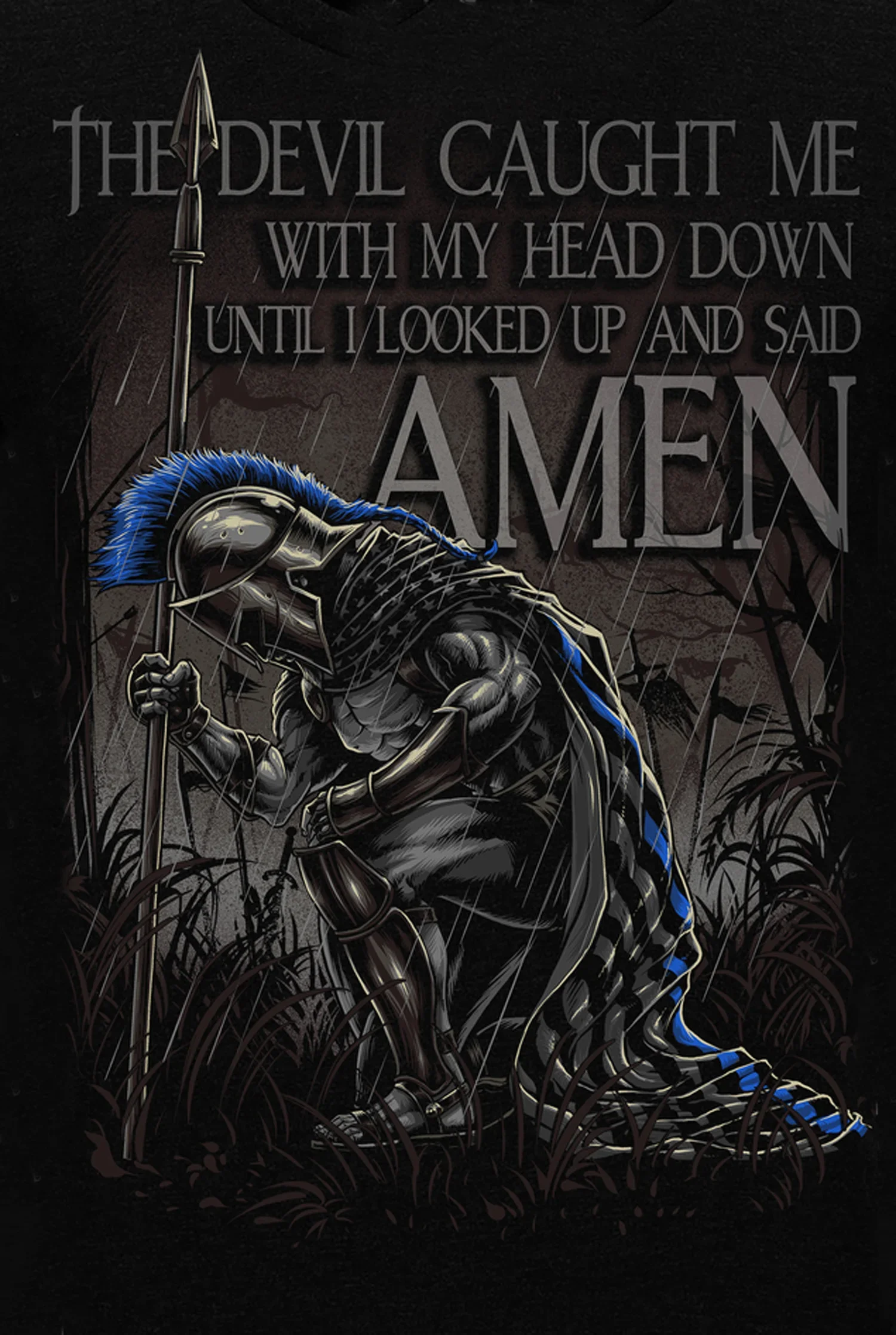 Мужская футболка The Templars Looked Up and Sad AMEN To Devil хлопковая мужская с круглым вырезом и