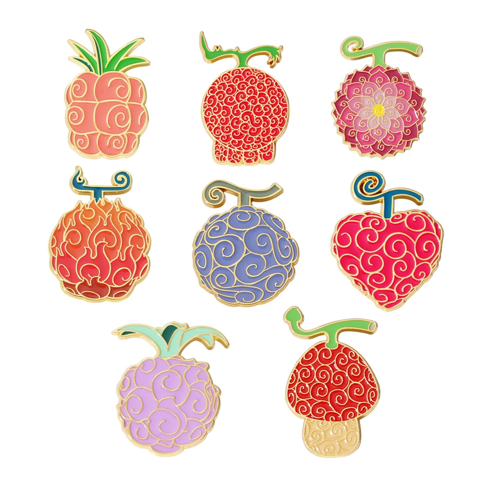 

Anime Fruits Shape Metal Pin Women Men Brooches For Hat Bags Badge Jeans Cartoon Collar Lepal Pin Jewelry Gift For Friends