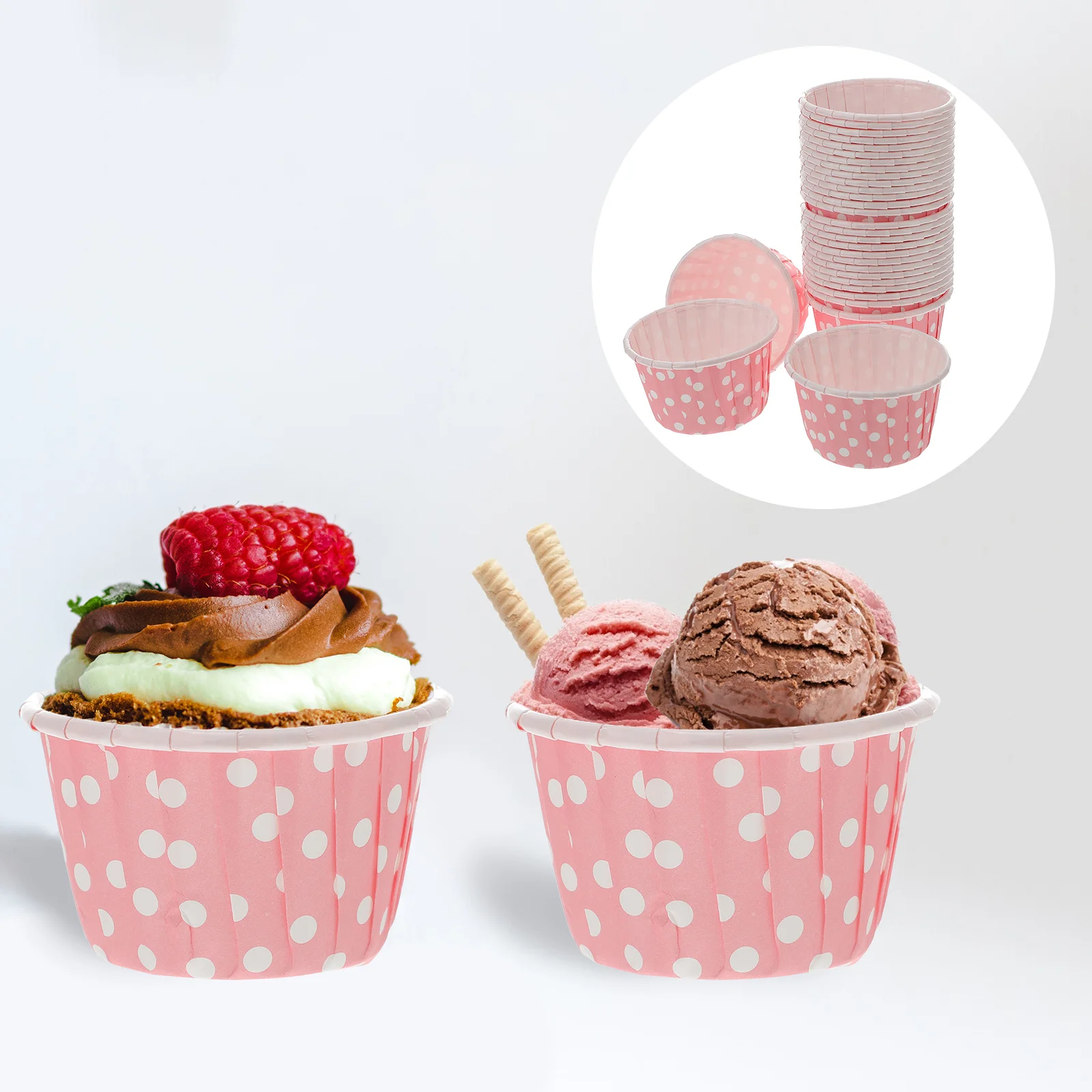 

Cups Paper Cup Bowls Ice Cream Dessert Disposable Sundae Yogurt Bowl Cupcake Pudding Container Jelly Muffin Cases Soup Liners