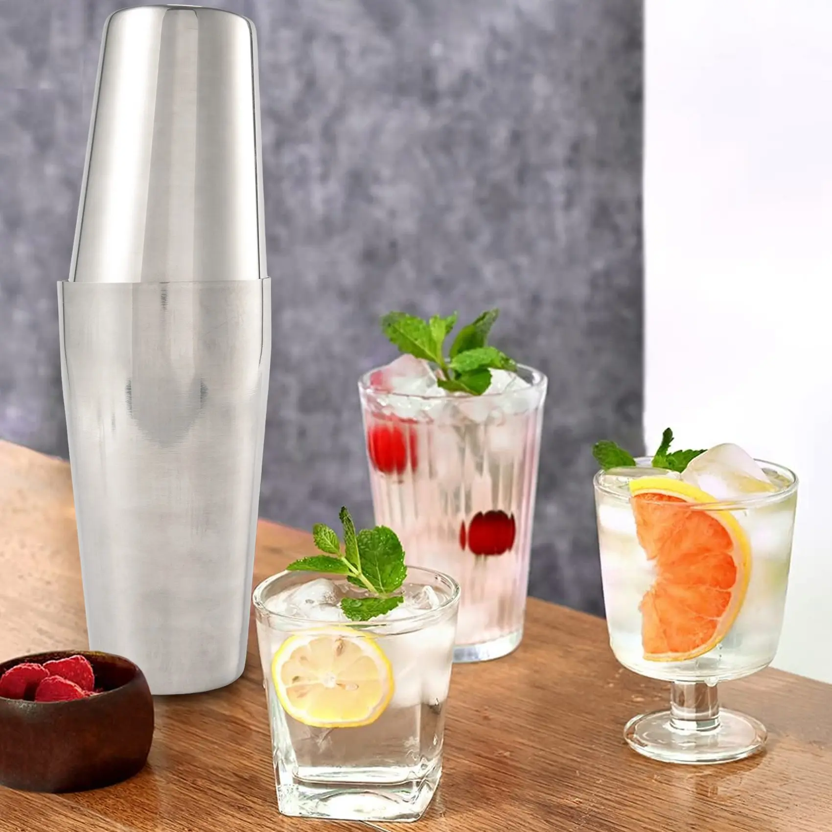 

Boston Shaker Cocktail Shaker Set 9 Piece, Martini Shaker, Bartender Kit with Hawthorne Strainer/Ice Tong