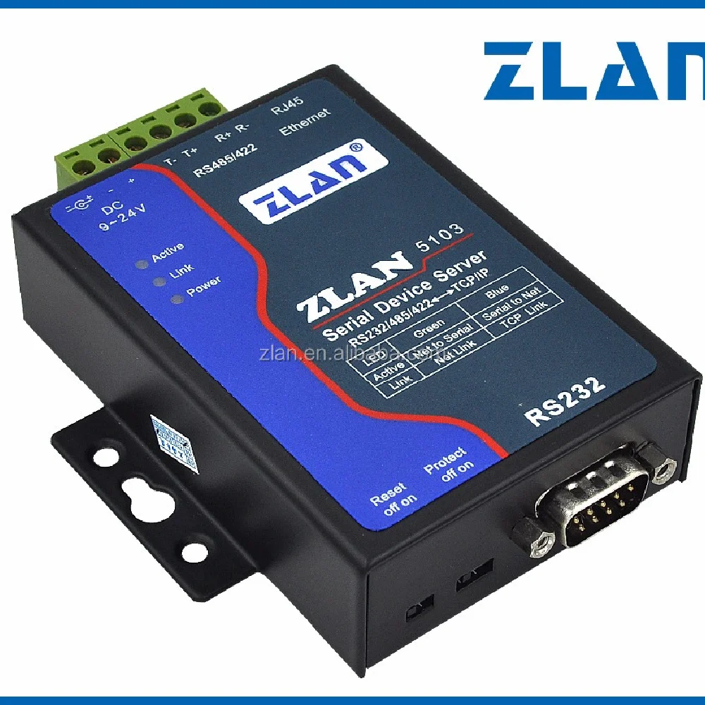 Сервер Zlan 5103 Rs232 Rs485 Rs422 к Ethernet Промышленные устройства связи Single To