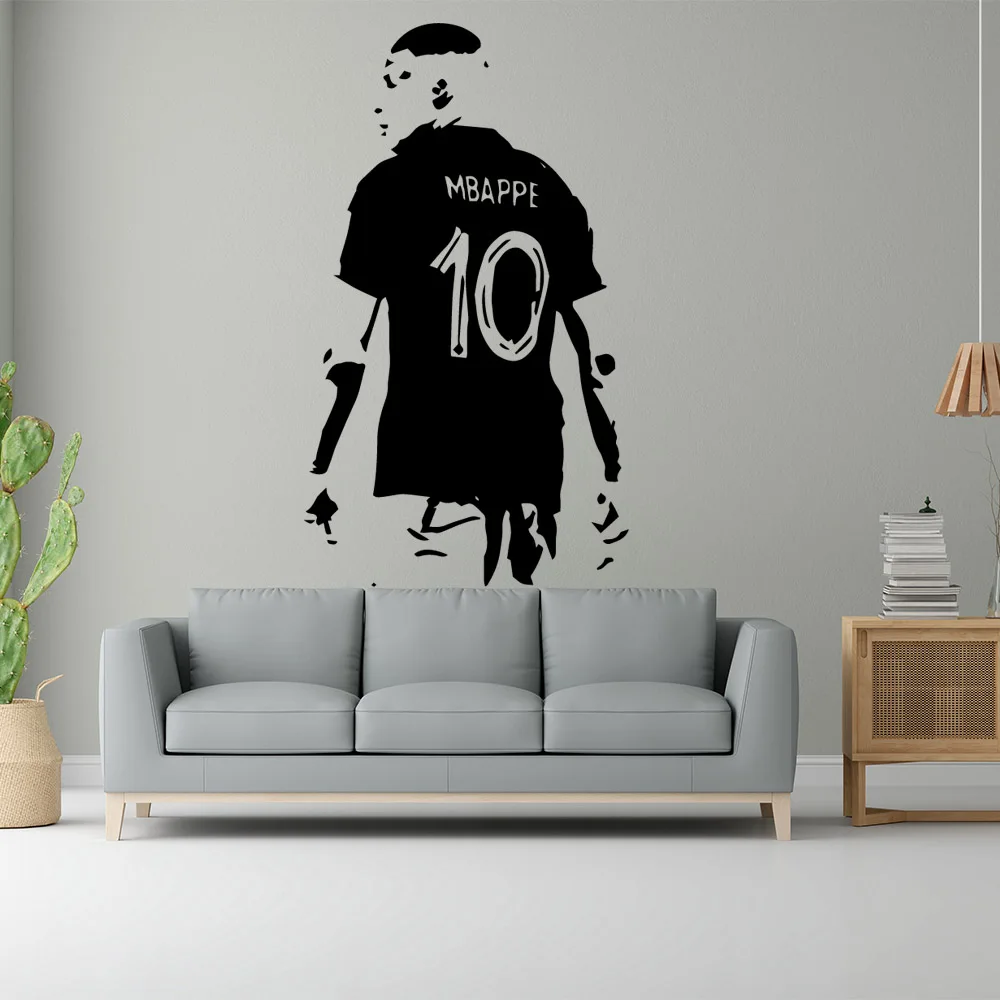 Настенные стикеры Kylian Mbappé для футбола, настенные Стикеры из ПВХ, современные модные Стикеры для детской комнаты, стикеры для стен Настенные стикеры Kylian Mbappé для футбола, настенные Стикеры из ПВХ, современные модные Стикеры для детской комнаты, стикеры для стен