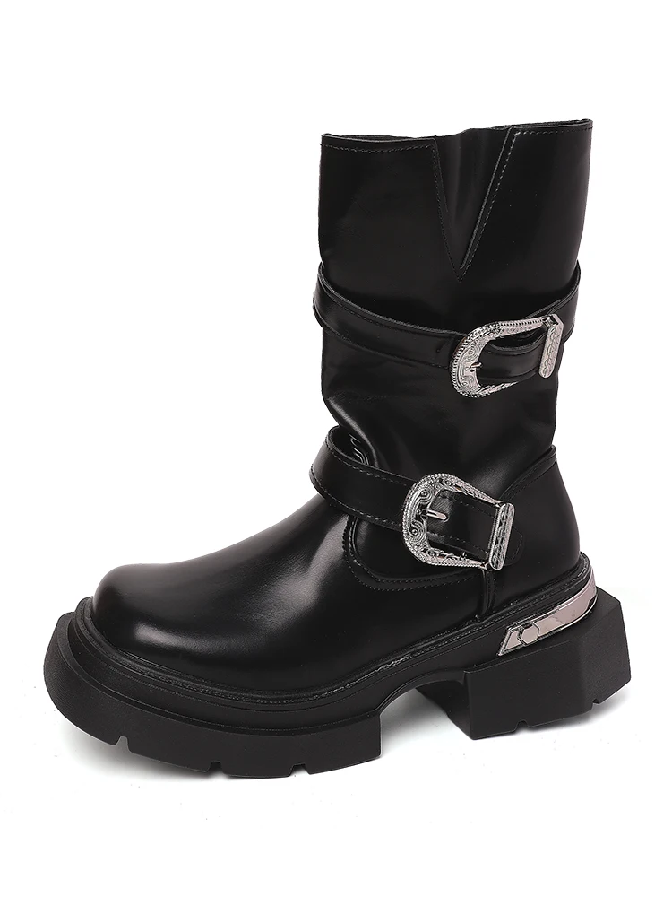 Зимние ботинки. Женская обувь. Роскошные дизайнерские ботинки с круглым носком.