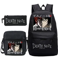 new anime death note backpack school bags bookbag men women travel laptop shoulder bags backpacks teenager school bags 3pcsset