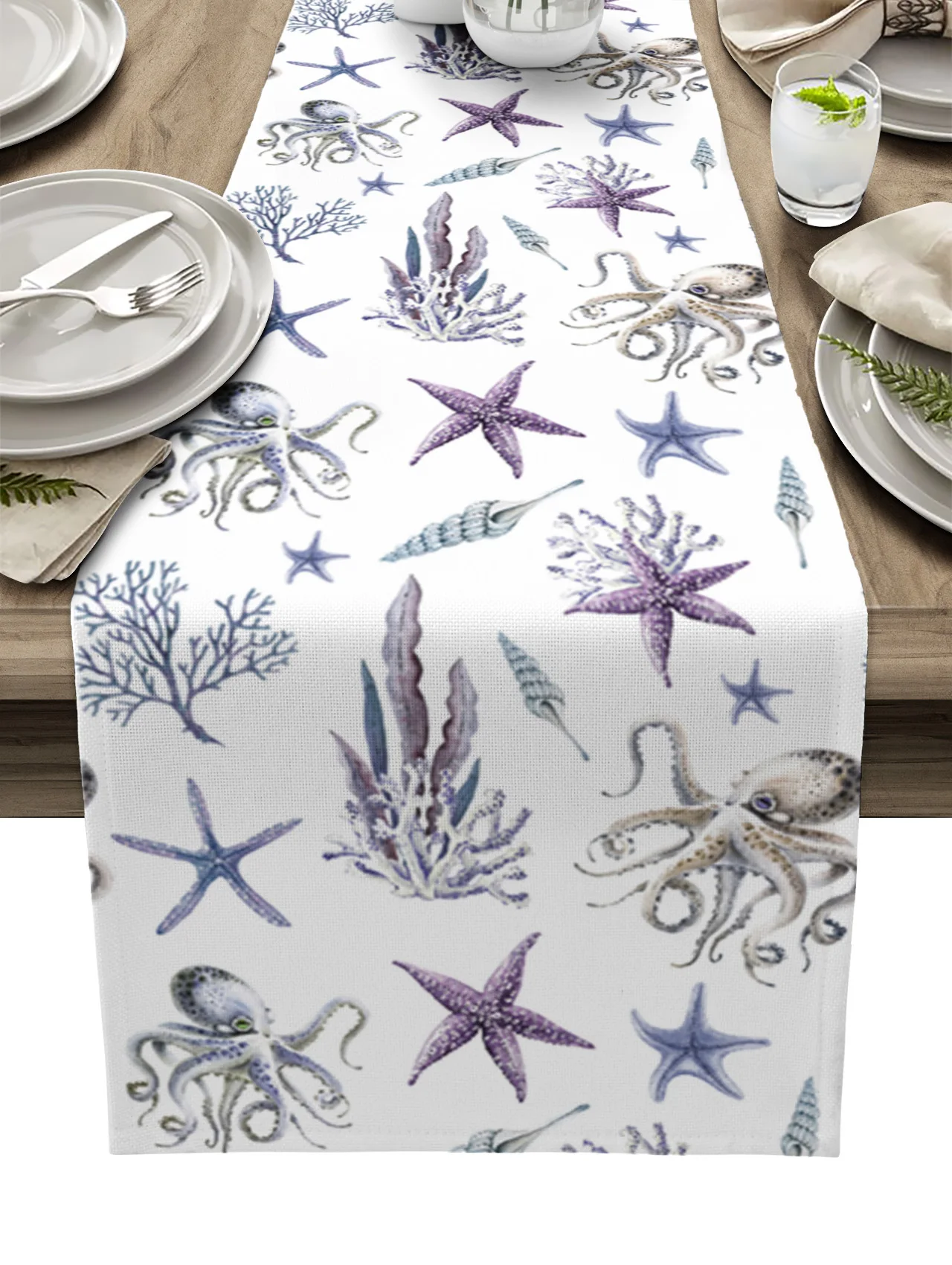

Summer Starfish Octopus Coral Coffee Table Decor Home Decor Farmhouse Rustic Decor Kitchen Dining Table Decor