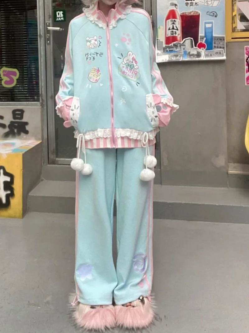 Японский костюм Харадзюку Y2k комплект из двух предметов уличная одежда