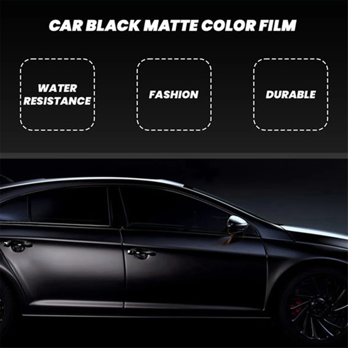 4 шт. 12X60 дюймов матовая черная виниловая пленка обертка автомобиля наклейка