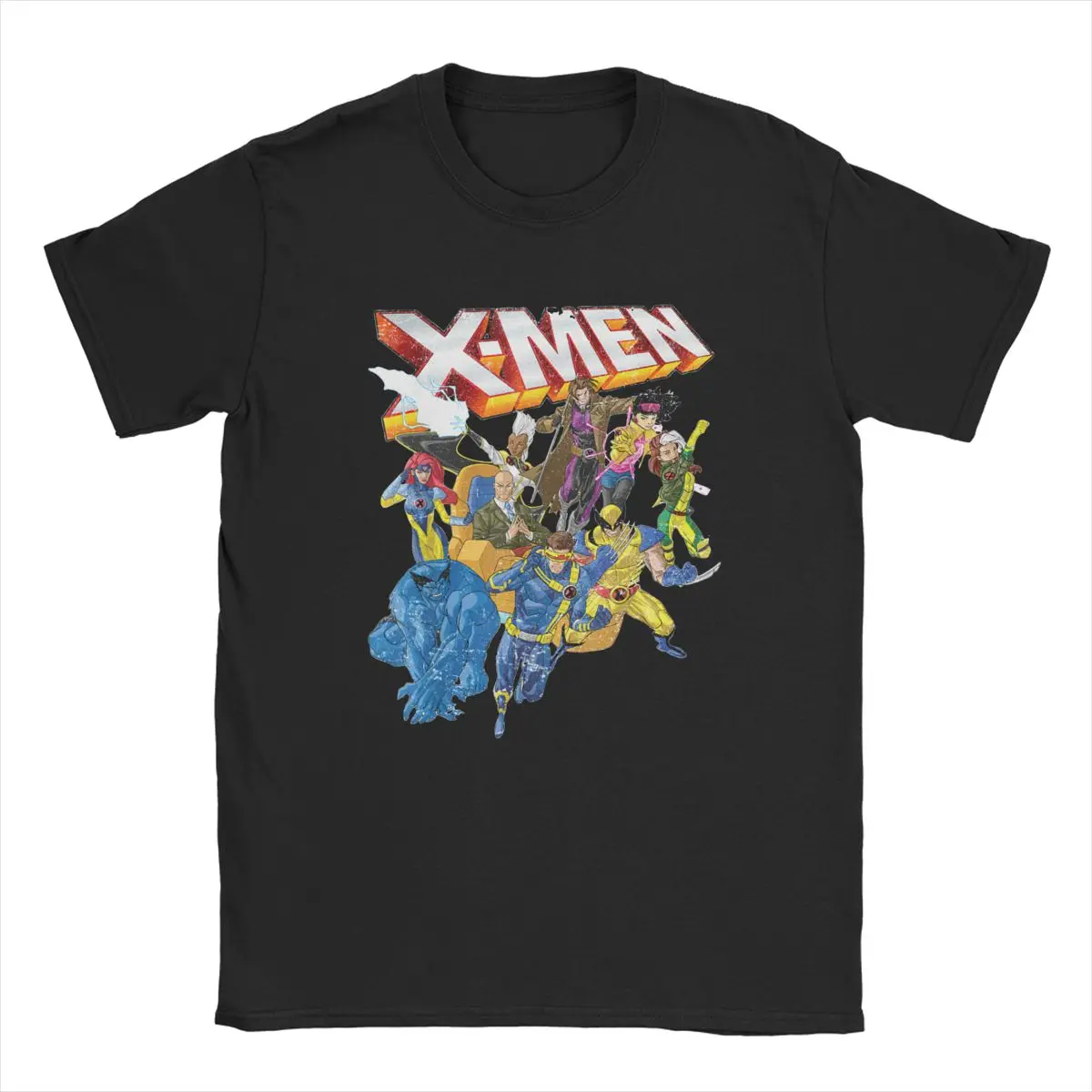 

Disney Marvel X-Men Vintage Group Shot Logo Men's T Shirt Hipster Tees Short Sleeve Crew Neck T-Shirts Pure Cotton Printed Tops