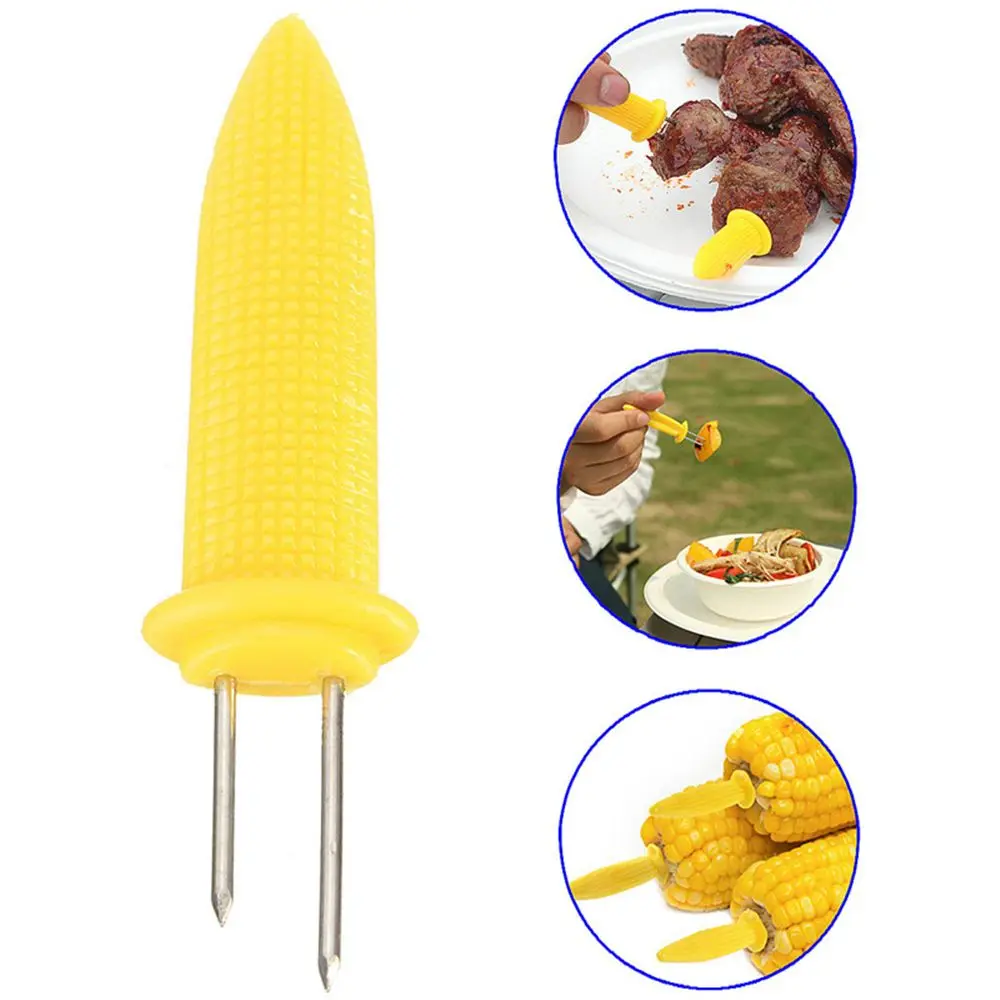 

10Pcs Reusable BBQ Corn Holders Safe Stainless Steel Corn On The Cob Holders Skewers Needle Prongs Outdoor BBQ Barbecue Tool