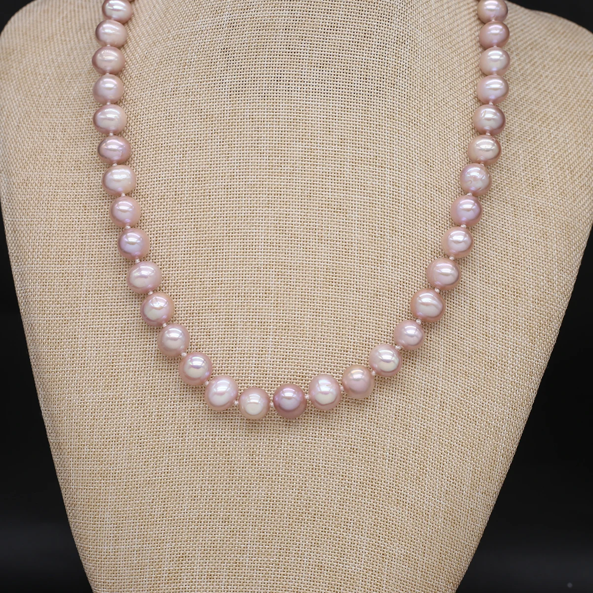 

Ожерелье из натурального пресноводного жемчуга, ожерелье из круглых бусин фиолетового цвета для женщин, ювелирные изделия, подарок вечерни...