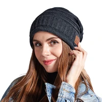 aptoco beanie bluetooth winter hat women knitted hat for menwomen cap winter wireless musical beanie hat thick warm bonnet cap