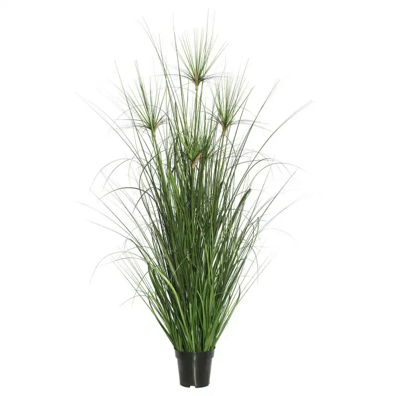 

Artificial Potted Green Straight Grass and Cattails. Artificial plants for home decor Crochet bouquet Palm leaves Garland decora