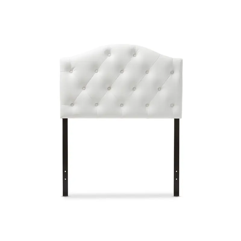 

Myra and Contemporary White Faux Leather Upholstered Button-Tufted Twin Size