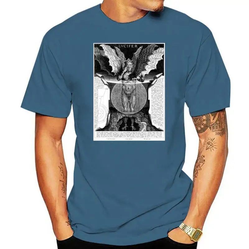 

Lucifer - Dante's Inferno - T Shirt 28 T-Shirt Church Satan Pentagram Witchcraft Summer Style Hip Hop Men T-Shirt Tops