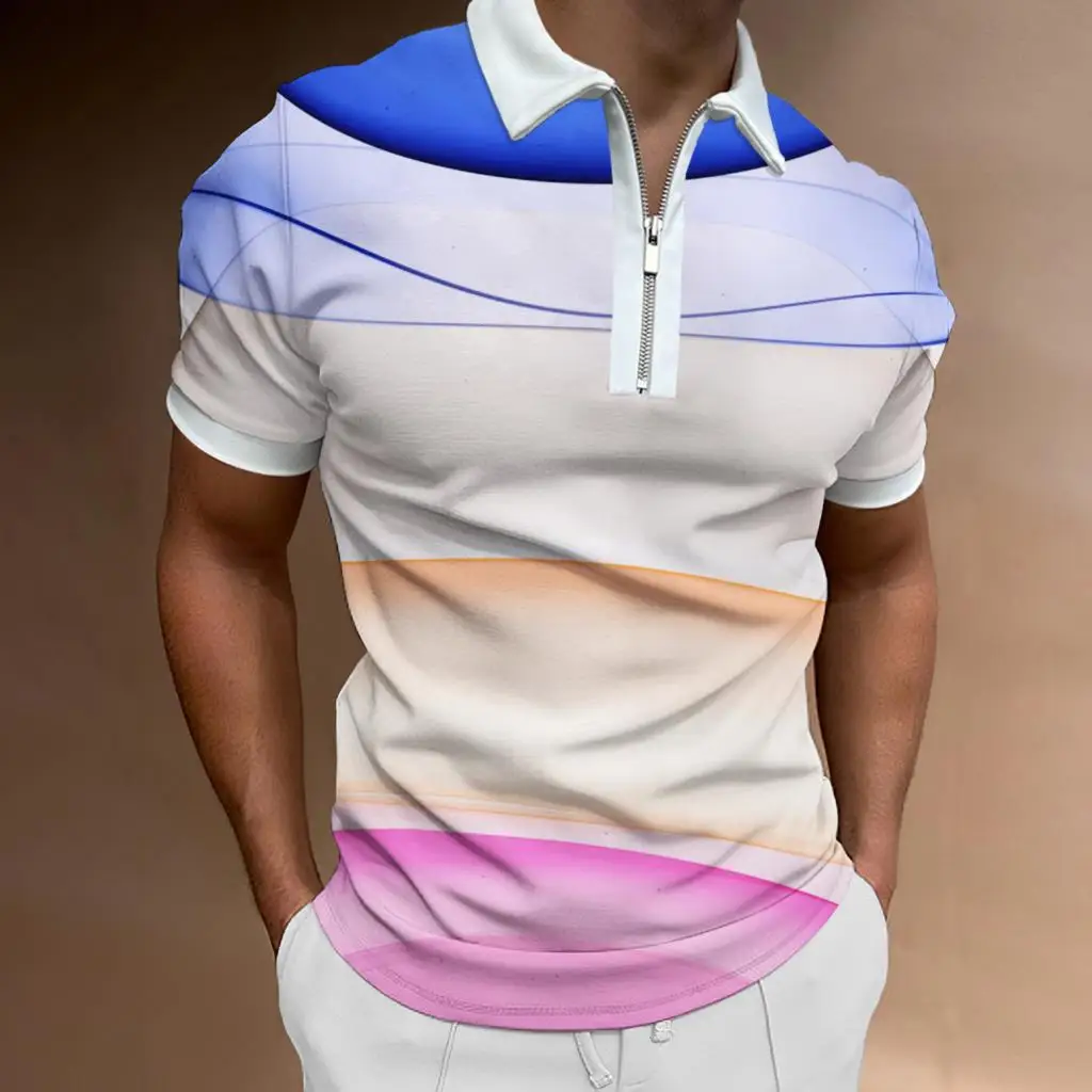 

Прямая поставка, рубашки-поло с 3D принтом, мужские футболки, свитшот с градиентным рисунком женская модель 2022, новые летние топы-поло