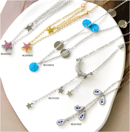 

Necklace for Women Star Necklace Moon Necklace Evil Eyes Necklace collares de moda 2022 mujer цепочки женские на шею