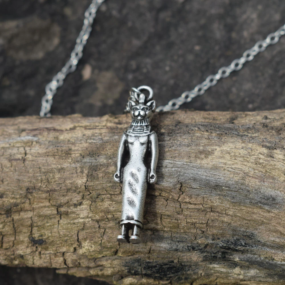 Ожерелье с кулоном в виде старого египетского Бога бастетта оловянного кота
