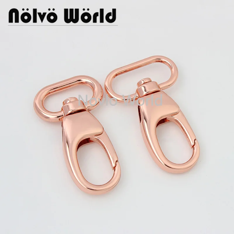 

20-100pcs 5 colors 21-26mm polished Rose gold Pets strap hook bag belt strap swivel clasp clips hooks