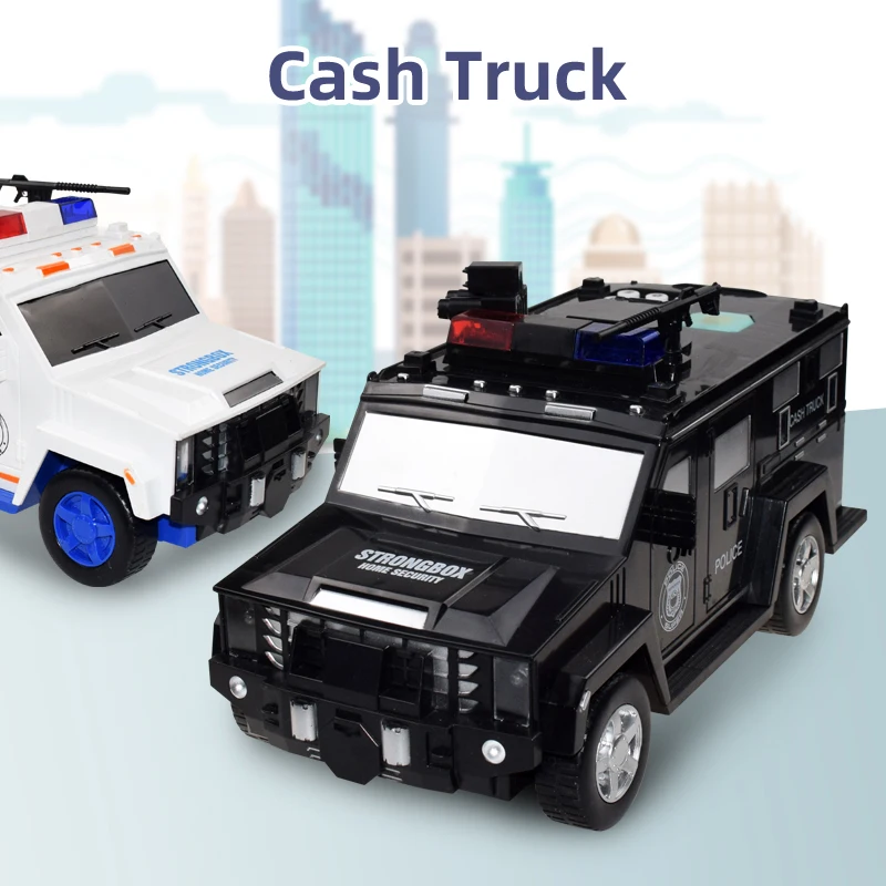 Hummer Banknote Transporter Light Music Cartoon Car Coin Bank Smart Fingerprint Password Saving Money Box Kids Vehicle Toys Gift