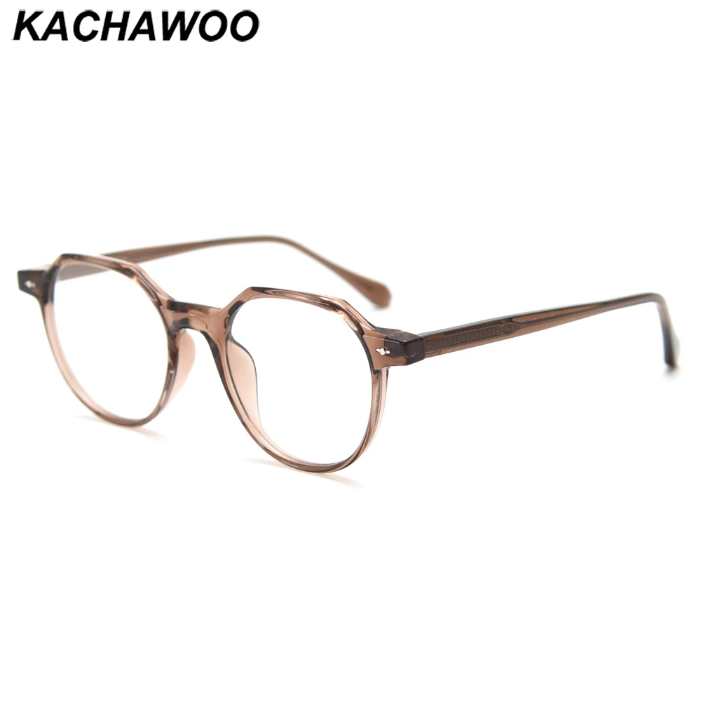 

Kachawoo round glasses blue light blocking women optical retro spectacle frames men accessories brown leopard gray Korean style