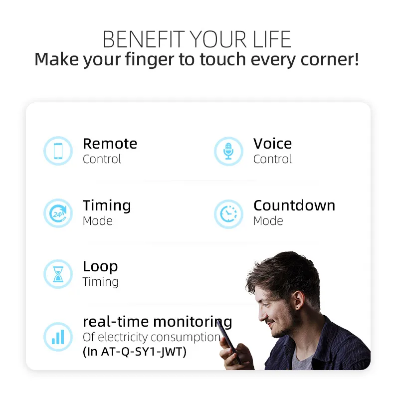 Умный автоматический выключатель TUYA 1P 63a с дозировкой и Wi-Fi DIN-рейка для умного