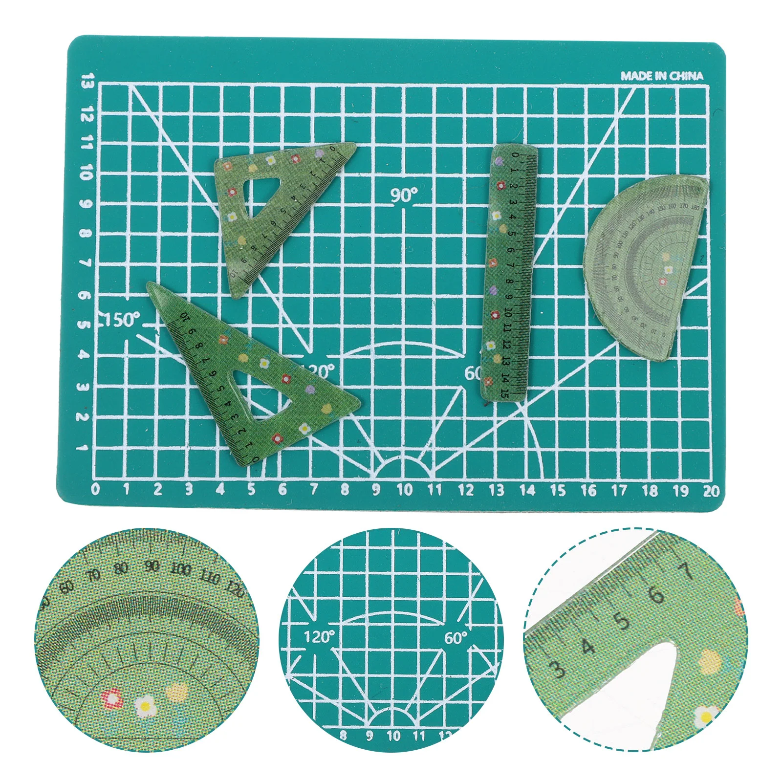 

1 Set of Simulation Ruler and Mat Miniature Ruler Decor Mini House Supplies Mini Toy