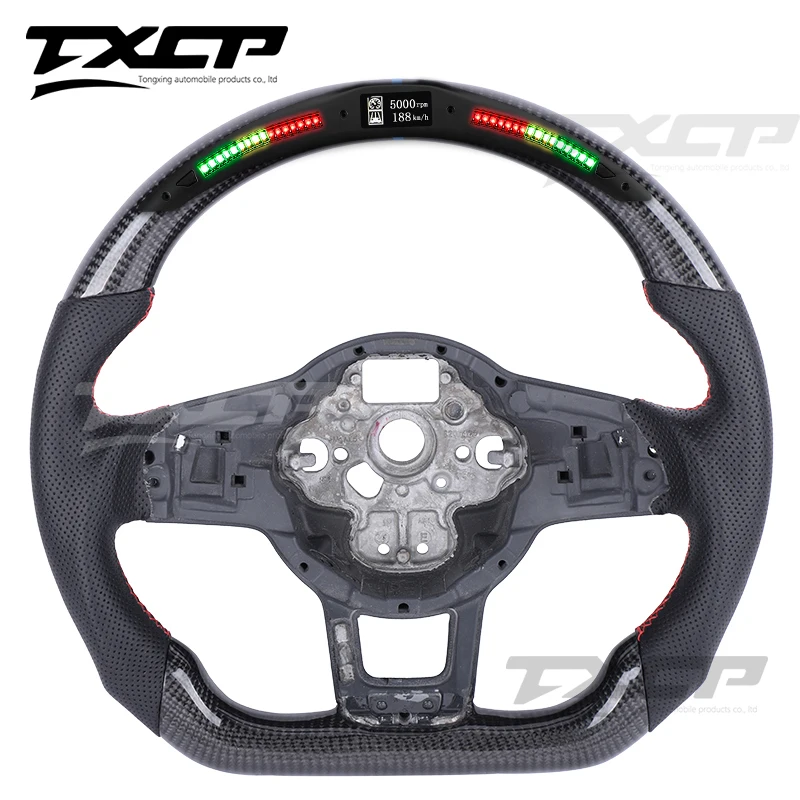 For VW Golf Carbon Fiber Steering Wheel MK7/MK7.5 GTI/R With Perforated Leather/Alcanrata | Wheels &amp Hubs