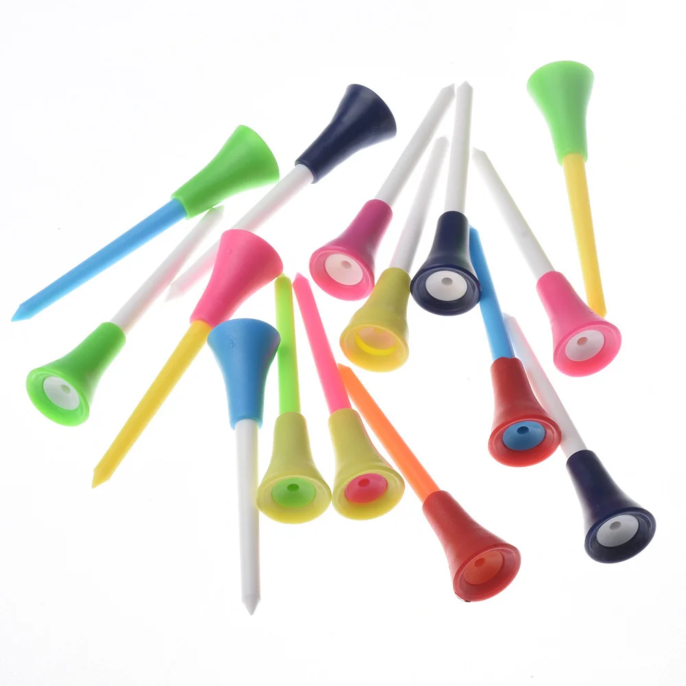 100Pcs Mixed Color Golf Tees 83mm Plastic Claw Less Resistance Golf Tees Golf Accessory
