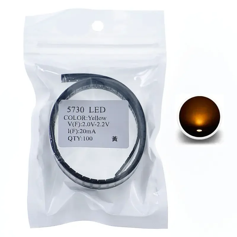 100 шт.лот 5730 (5630) SMD LED-чипы (светодиоды) для ламп: теплый белый, холодный белый, красный, зеленый, синий, желтый, оранжевый, розовый световые диоды (art.: 3920dbe8d77b2) - 3920dbe8d77b2