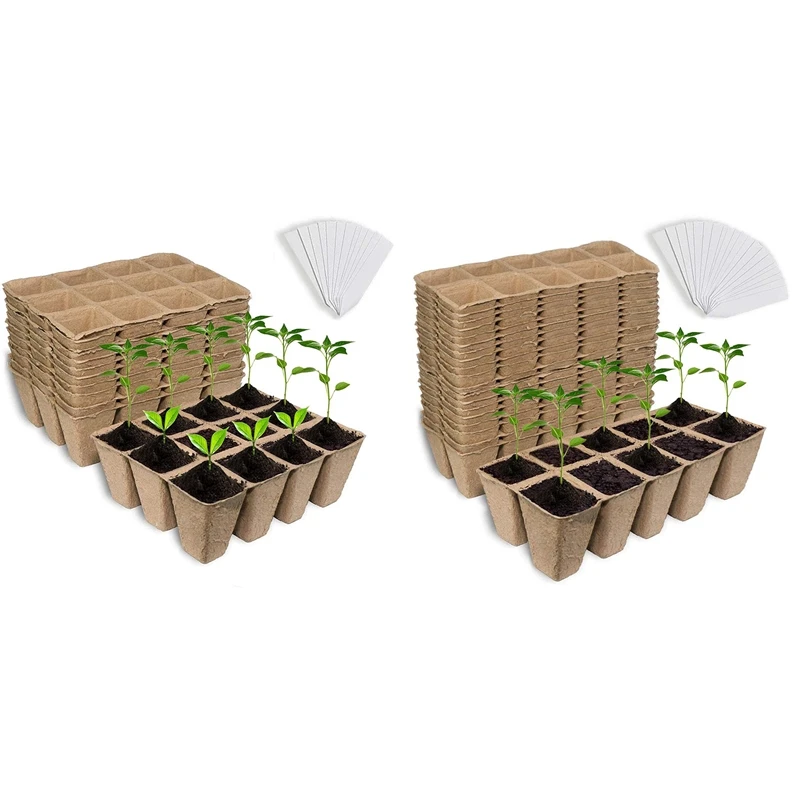 

Seed Starter Peat Pots, Biodegradable And Organic Germination Seedling Trays Kit For Indoor Outdoor