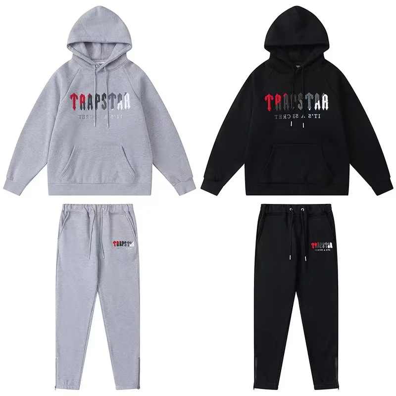 London Trapstar Tracksuit Set Top Quality Embroidered Sweatshirt Spring High Street Hoodie Casual Loose Long Sleeve Men Suit