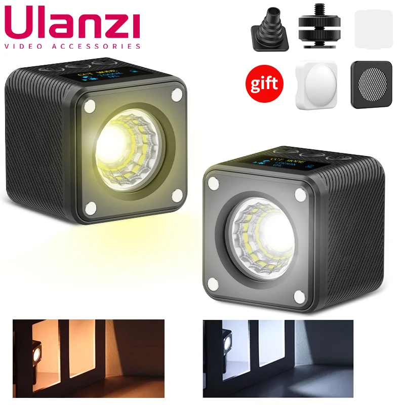 

Ulanzi L2 Bi-Color Mini COB Video Light 2700-7000K Magnetic Warm Cold LED Lamp for DSLR Camera Smartphone Gopro Phone Fill Light