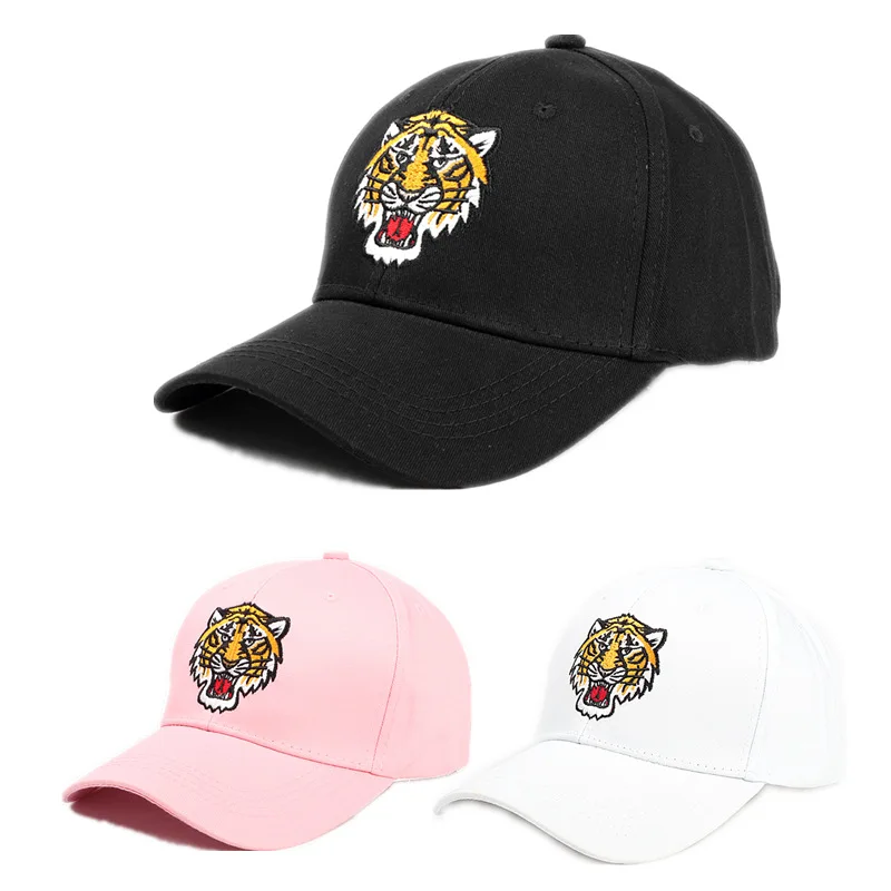 

Nieuwe Katoenen Tijger Borduurwerk Baseball Cap Mannen Vrouwen Hip Hop Hoed Zomer Leisure Trucker Caps Unisex Snapback Hoeden