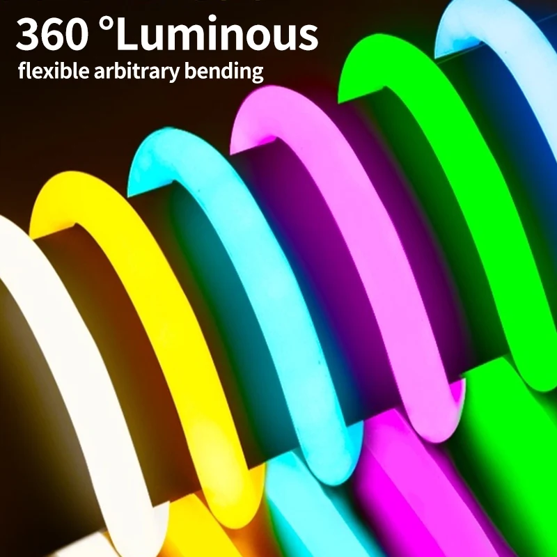 

360 Degree Luminous Round 16mm warm white 4000k Flexible Waterproof Silicone LED Light Strip Indoor Outdoor Festival Lighting